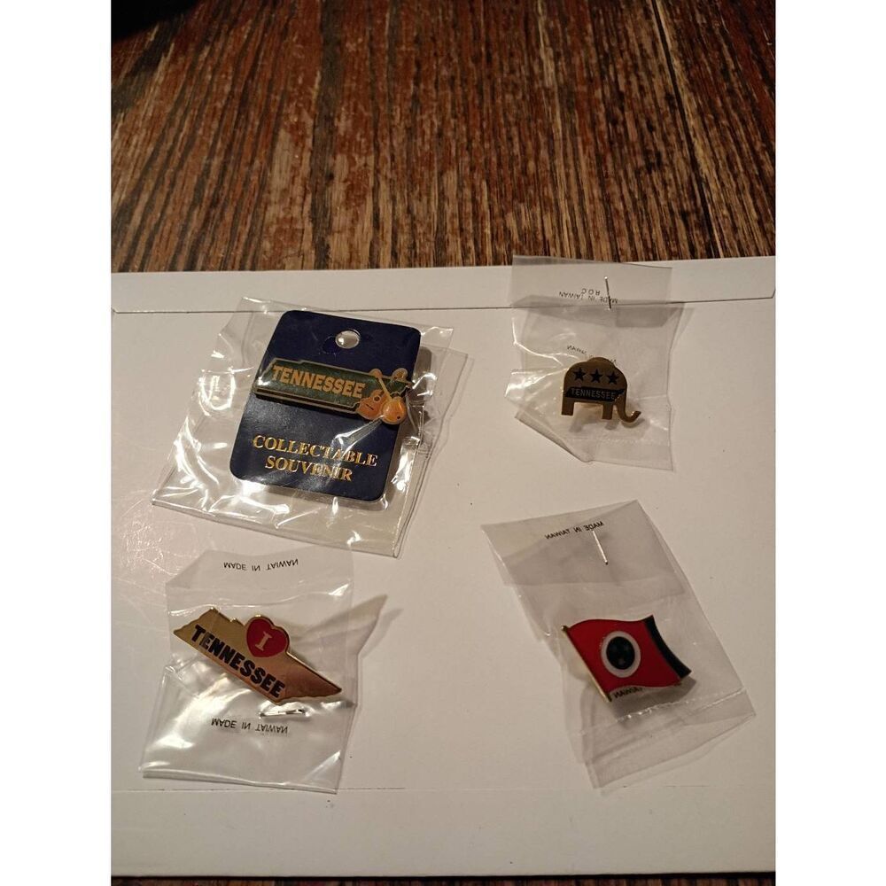 Tennessee State Pin Lot Enamel Hat Lapel Pins Souvenir Set 4pc NEW